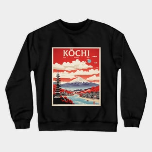 Kochi Japan Travel Vintage Tourism Poster Crewneck Sweatshirt